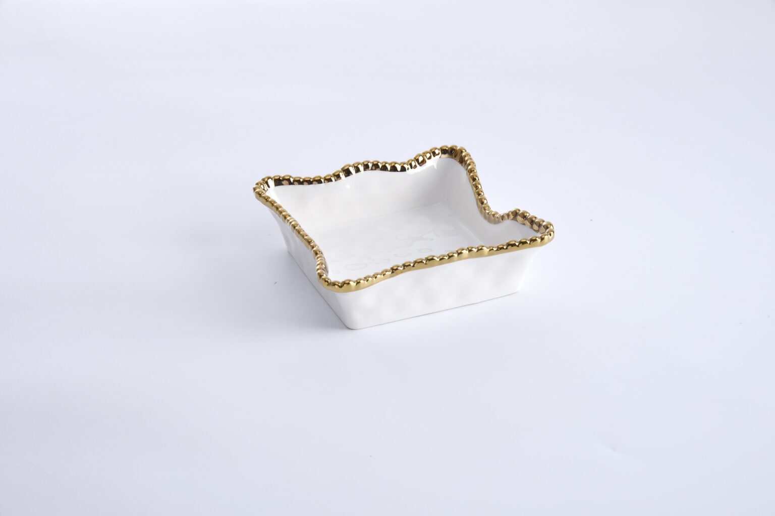 Pampa Bay Cocktail Napkin Holder- Gold & White
