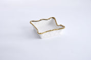 Pampa Bay Cocktail Napkin Holder- Gold & White