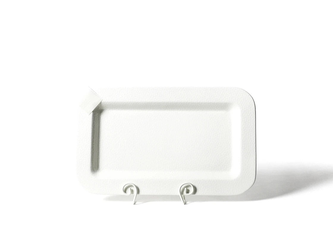 White Small Dot Mini Happy Everything Rectangle Platter STORE PICKUP ONLY