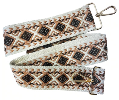 Adjustable Bag Strap- Camel/Brown Diamond