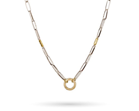 Interlude Clip Necklace- Sterling Silver- 18 Inch