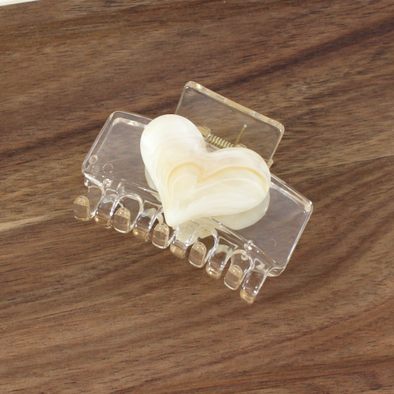 Hair Clip- Ivory Heart