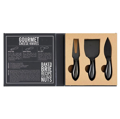 Cardboard Set- Matte Black Cheese Knives