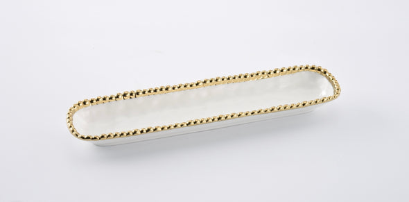 Pampa Bay Cracker Dish- Gold & White