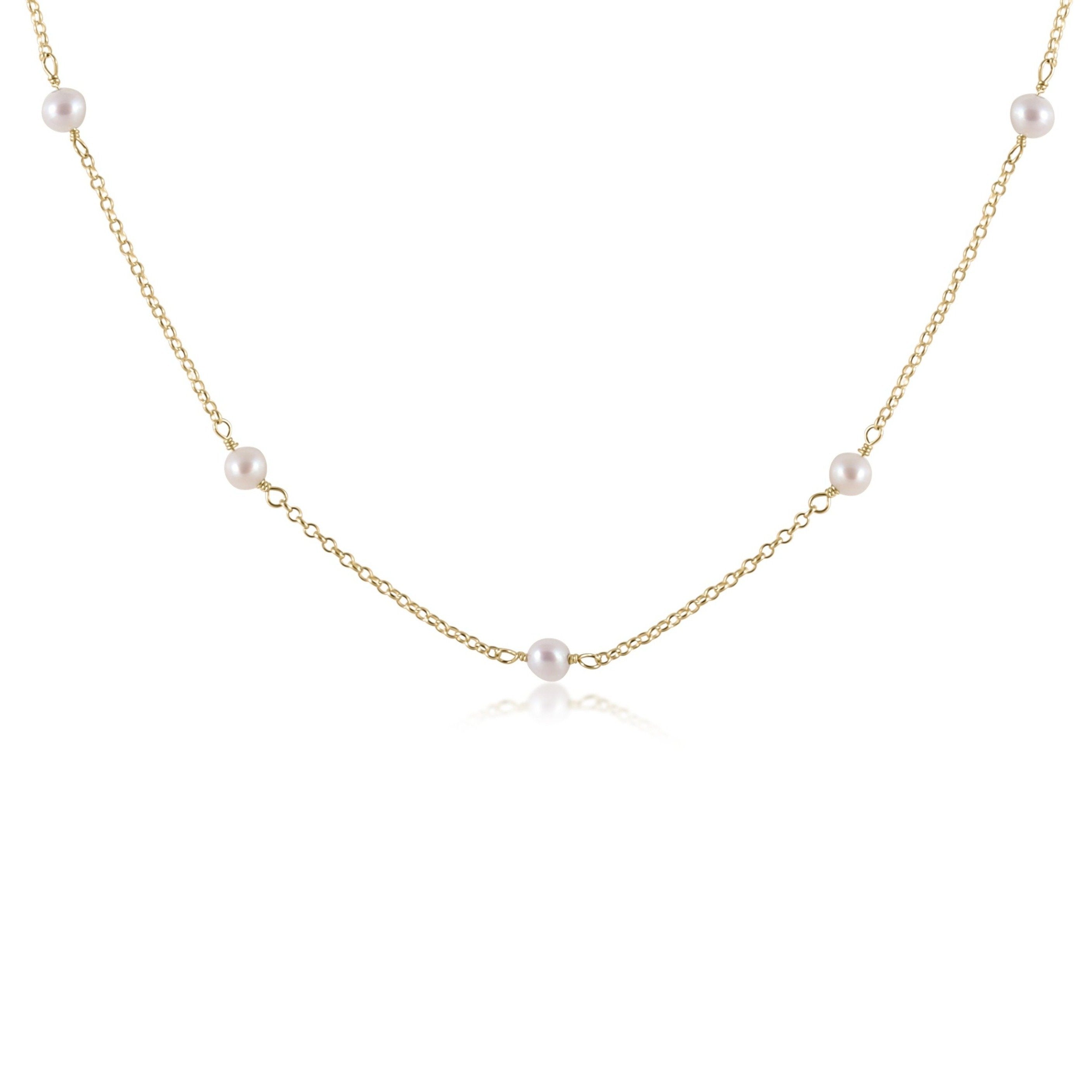 Choker Simplicity Chain Gold 15” - 4mm Pearl