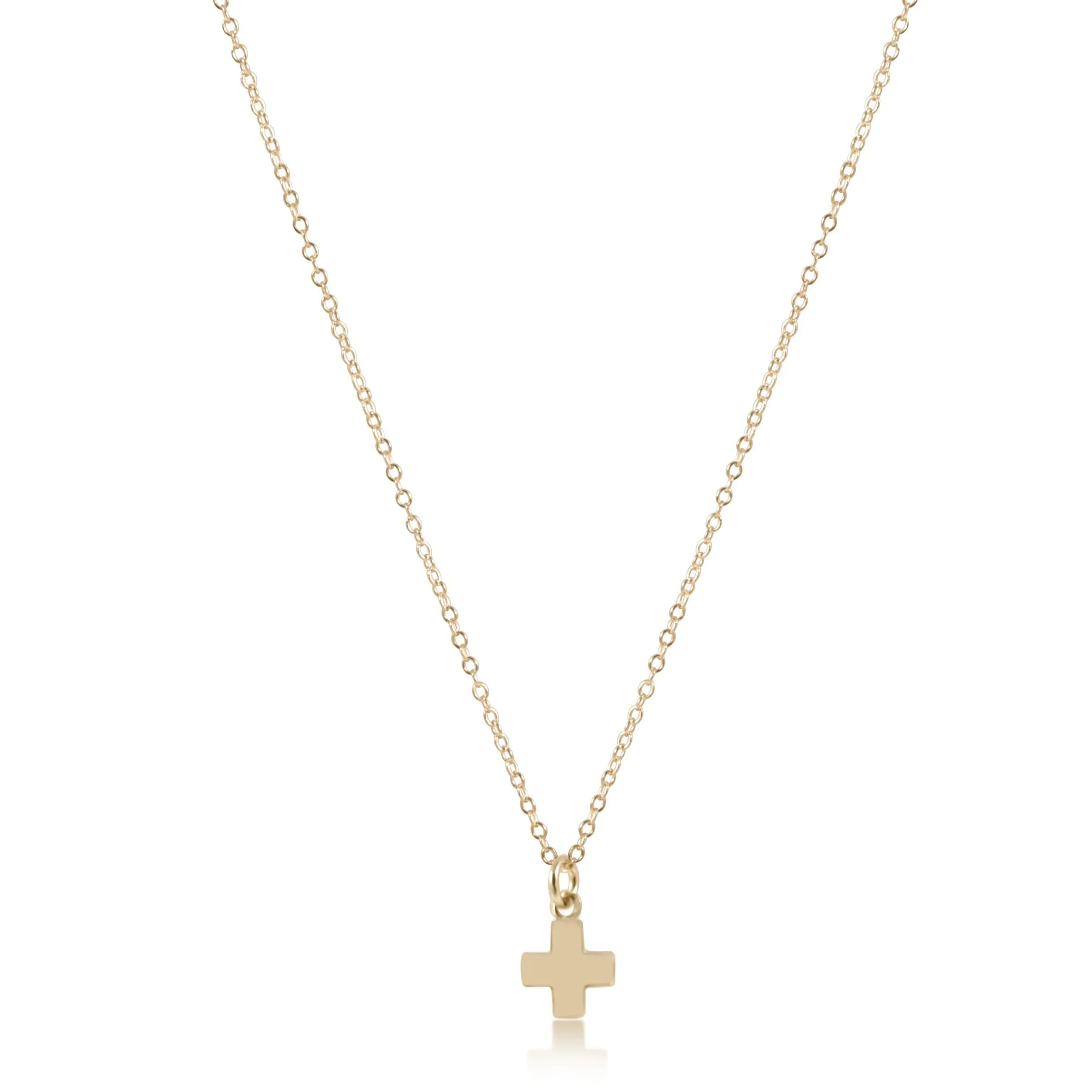 16" Signature Cross Gold Charm Necklace