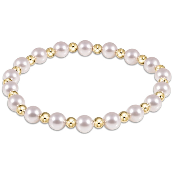 Grateful Pattern 4mm Bead Bracelet- Pearl