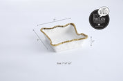 Pampa Bay Cocktail Napkin Holder- Gold & White