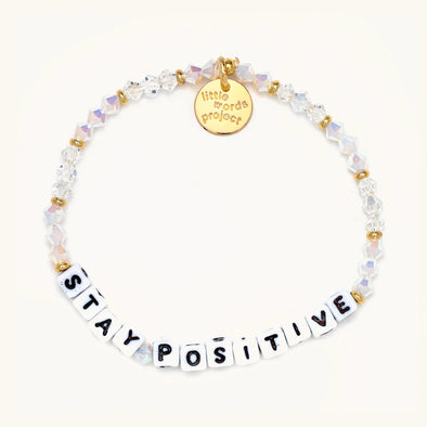 STAY POSITIVE- White Crystal Bracelet