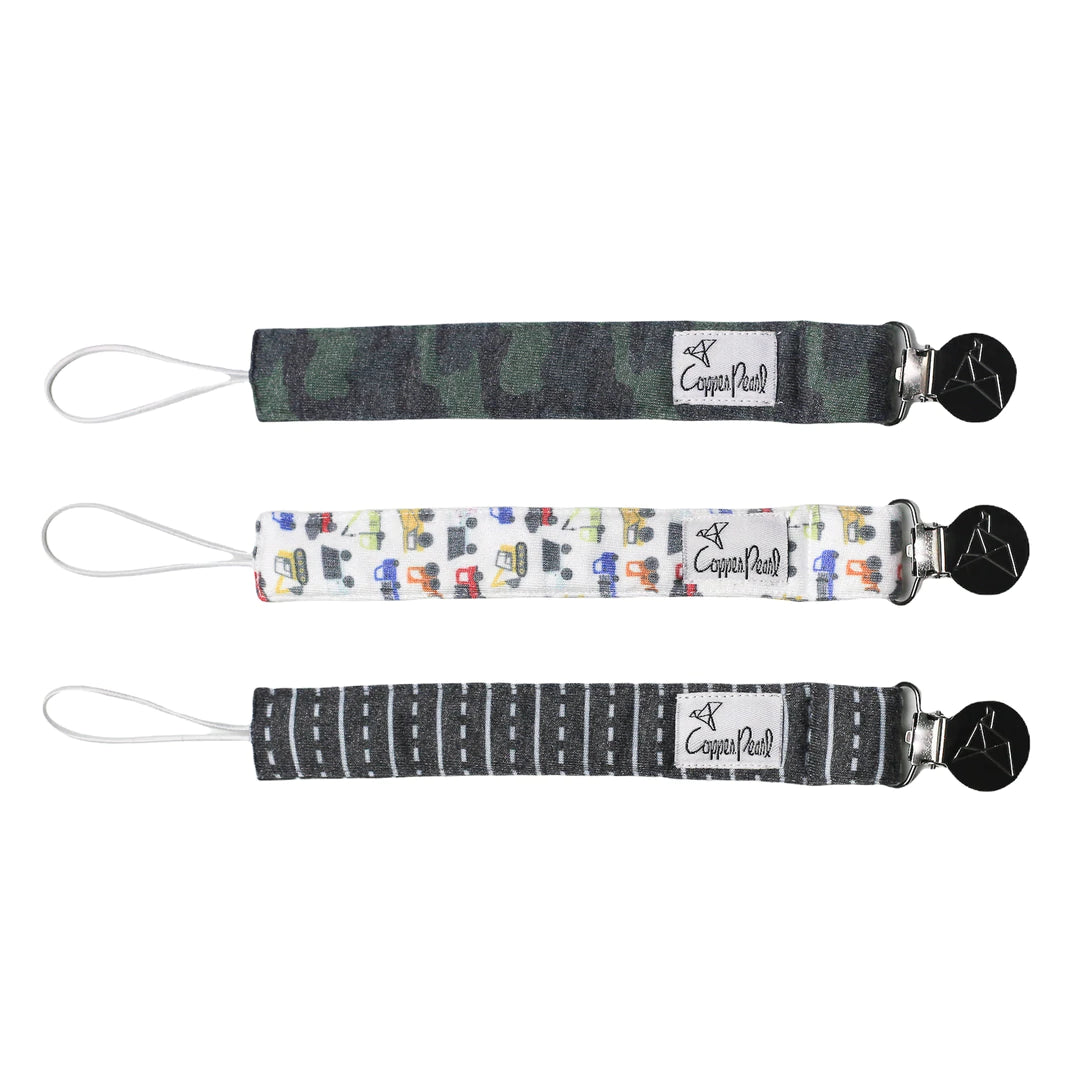 Knit Binky Clip 3 Pack- Diesel