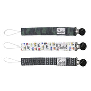 Knit Binky Clip 3 Pack- Diesel