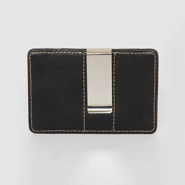 Classic Money Clip Card Case- Black