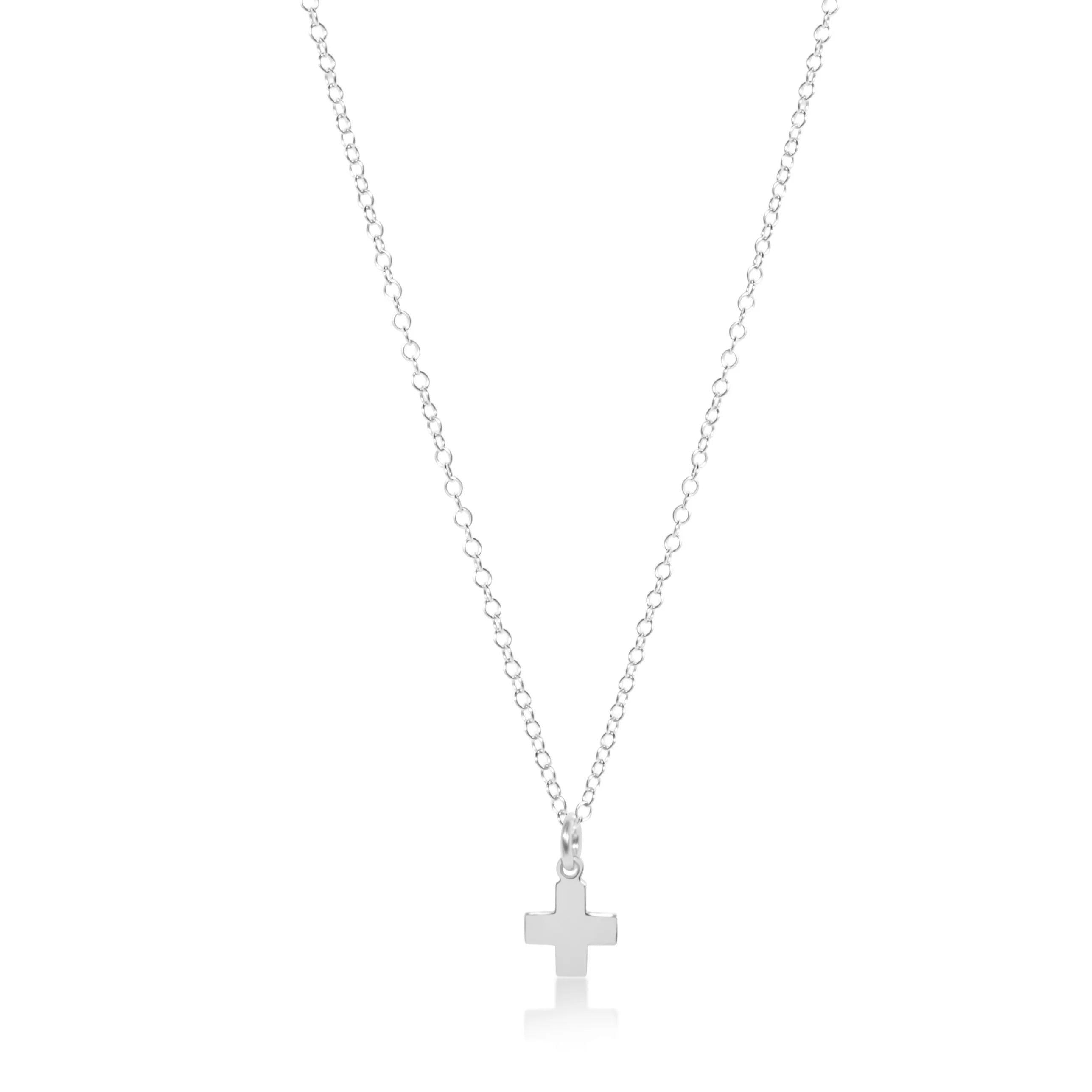16" Signature Cross Charm Sterling Silver Necklace