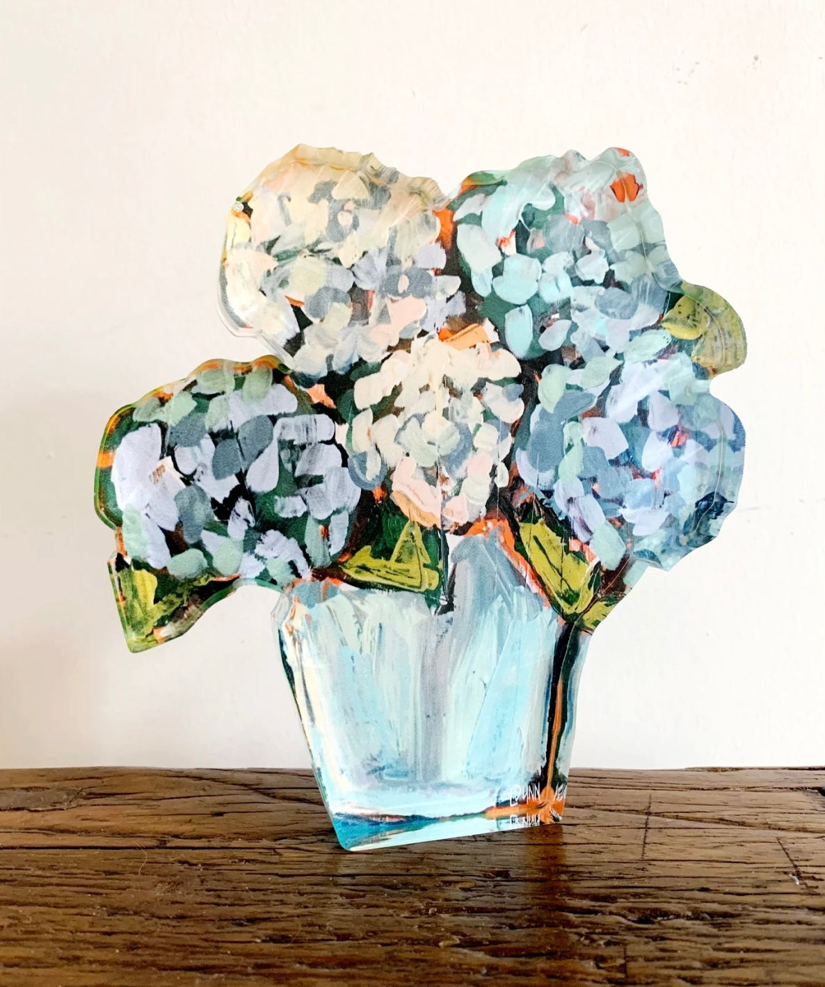 Acrylic Blue Hydrangea Bloom Block