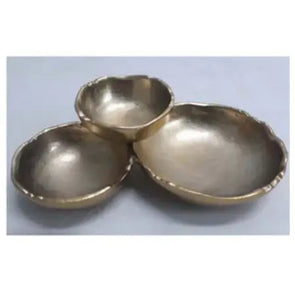 Gold Textured 3 Bowl Dish