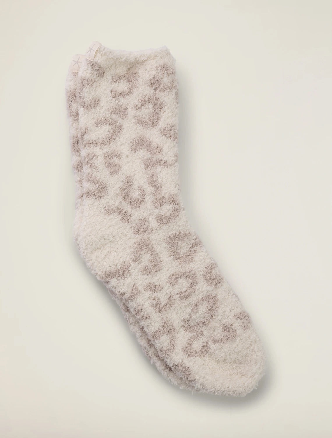 Cozy Chic Barefoot In The Wild Socks- Stone/Cream