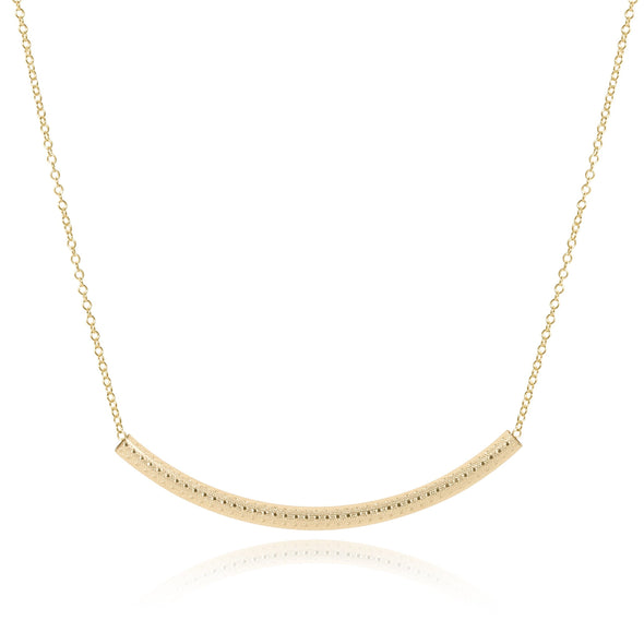 Textured Bliss Bar Necklace Gold - 16"