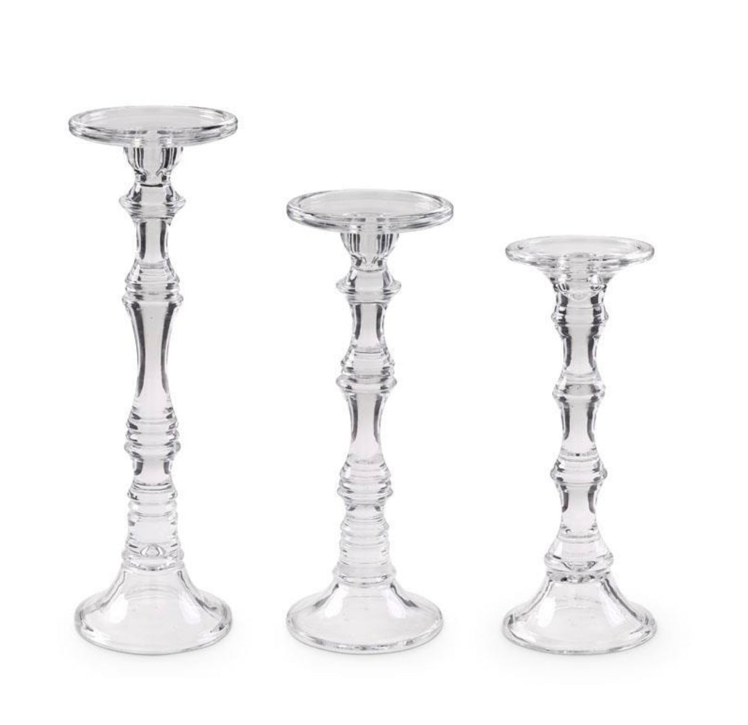 Tall Glass Candleholders- Assorted Sizes STORE PICKUP ONLY