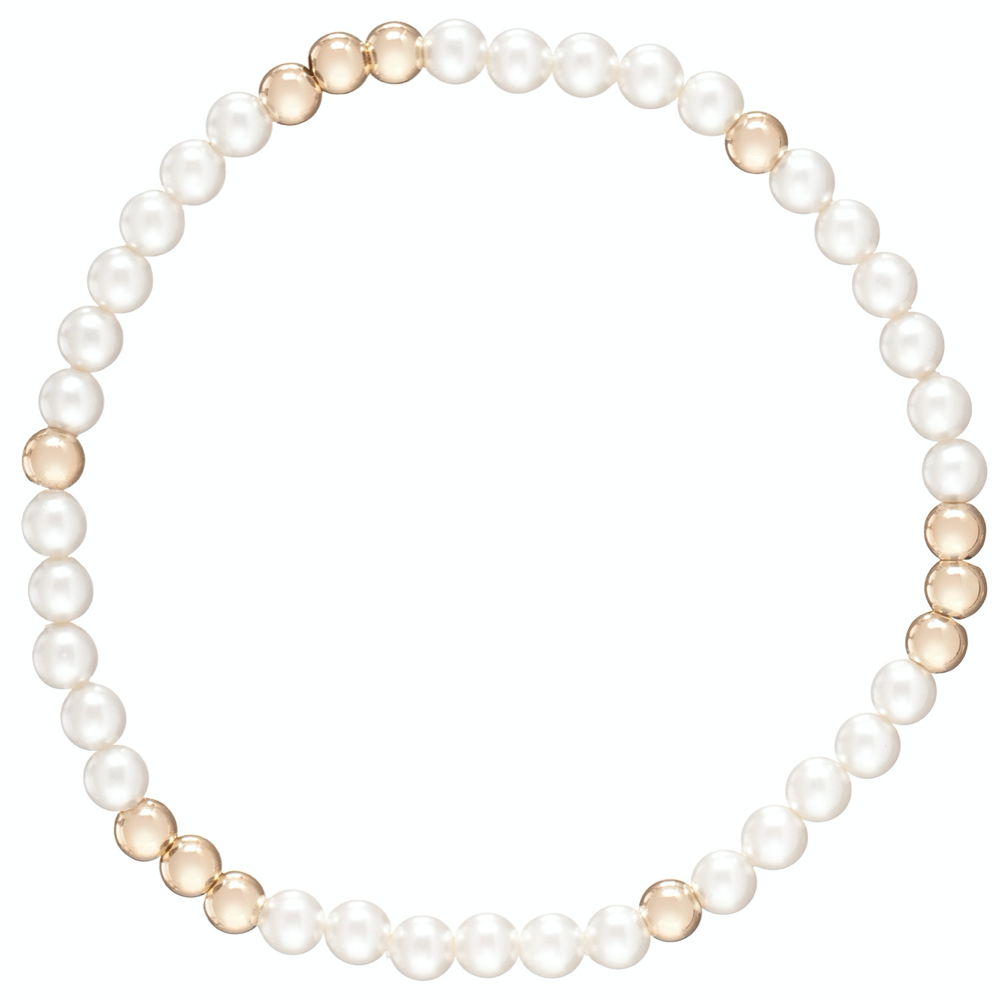Worthy Pattern 3mm Bead Bracelet- Pearl